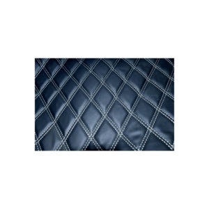 Material imitatie piele tapiterie romb negru / cusatura bej Cod: Y01NB - Img 1