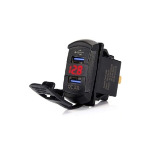 Mufa bord incarcator USB QC3.0 cu voltmetru 12-24V Cod: DS2057 - Img 1