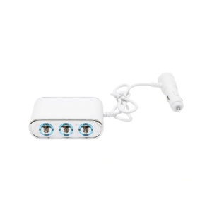 Prelungitor bricheta auto tripla 12/24V cu intrerupator individual si 1 port USB Cod: BK90939 - Img 3