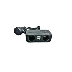 Prelungitor bricheta cu USB si voltmetru Premium Negru Cod:1676 - Img 1
