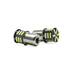 Set 2 becuri o faza T.N. BAU15S 21SMD 12V 300 lumen lumina alba Cod: HH015 - Img 1