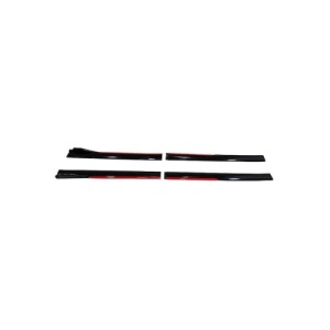 Set prelungiri ornament praguri laterale tuning, Negru Lucios-Rosu Cod: PRG1012 - Img 2