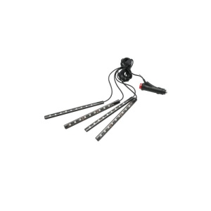 Banda LED lumini ambientale auto 12V, 9W cu telecomanda, control muzical 4x22cm RGB Breckner Germany Cod: BK79085 - Img 3