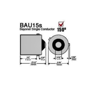 Bec o faza T.N. 24V 21W BAU15S Portocaliu ART- Pret pe set 10 bucati - Img 2