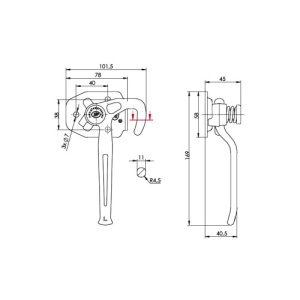 Inchizator oblon stanga 800 kg pentru remorca sau oblon metalic Cod: ZB-16-03 - Img 2