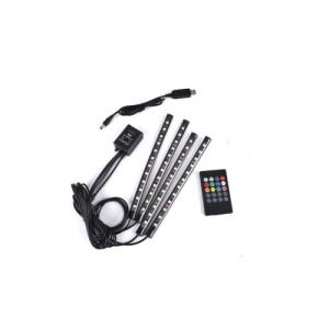 Kit interior LED 12 SMD RGB cu telecomanda si aplicatie BTT 22cm Cod: JS01-5V - Img 3