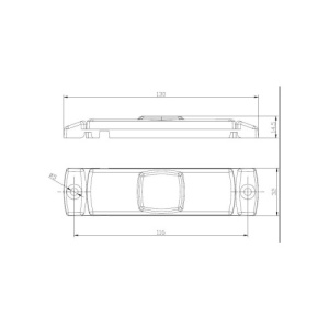 Lampa gabarit 100x32, LED, alba , cu suport urechi, 12-36V, Fristom Cod:FT-017B - Img 4