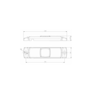 Lampa gabarit 100x32, LED, galbena, cu suport urechi, 12-36V, Fristom Cod: FT-017Z - Img 2