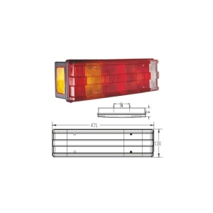 Lampa stop camion remorca cu cablaj 5 functii Cod: 326031-K - Img 3
