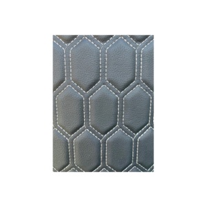 Material imitatie piele tapiterie hexagon negru /cusatura gri Cod: Y06NG - Img 1