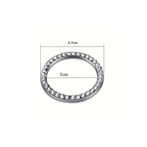 Ornament argintiu universal pentru buton start-stop, cu cristale stralucitoare Cod: JS-21 - Img 4