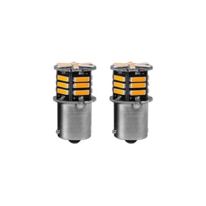 Set 2 becuri o faza T.N. BAU15S 21SMD 12V 300 lumen lumina galbena Cod: HH016 - Img 1