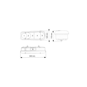 Set 2 lampi STOP Stanga +Dreapta 12-24V 350X129mm , 6 functii FLEX Cod:YP-153 - Img 2