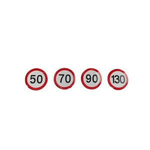 Set 4 abtibilde reflectorizante limita viteza 50-70-90-130 diametru 11.5 cm Cod: HUJ006 - Img 1