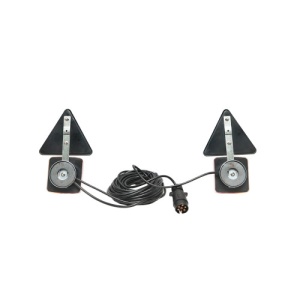 Set lampi LED magnetice cu triunghiuri reflectorizante pentru remorca, fisa 7 pini, cablu 2,5m, cablu fisa 7,5 m Cod: BK98483 - Img 5