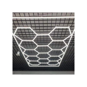 Set lumini LED hexagonale 615W 6000K alb rece pentru tavan garaj/atelier/showroom Cod: HEX1 - Img 6