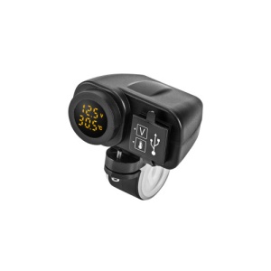 Voltmetru moto 12V cu termometru si mufa USB Cod: MC036 - Img 1