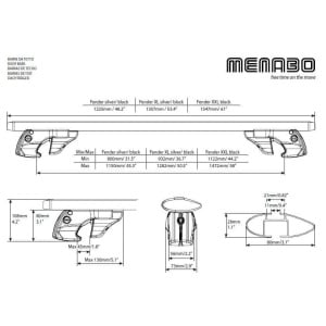 Bare transversale Menabo Fender Silver XL pentru Mitsubishi Montero (V80) 2006+ - Img 7
