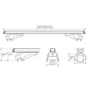 Bare transversale Menabo Ariem Silver XL pentru Daihatsu Terios III (F800) 2017+ - Img 7