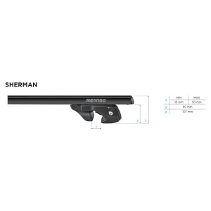 Bare transversale Menabo Sherman Black XL pentru Ssangyong Musso 1996-2005 - Img 17