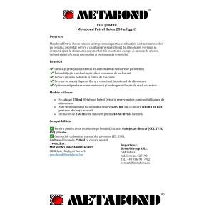 Aditiv Metabond PETROL DETOX Curatare Sistem Injectie Benzina 250 ML - Img 2