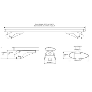 Bare transversale Menabo Sonic Black XL pentru Kia Sportage (SL) 2010-2013 - Img 7