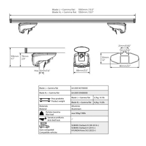 Bare transversale aluminiu Menabo Blade Subaru Outback IV, model 2009-2014 - Img 8