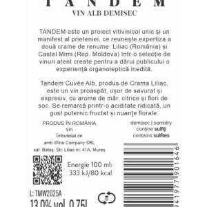 VIN LILIAC TANDEM ALB 0.75L-SGR - Img 2