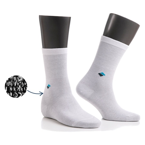 Calze diabetici con filo d'Argento puro 22% BonnySilver 511 bianco