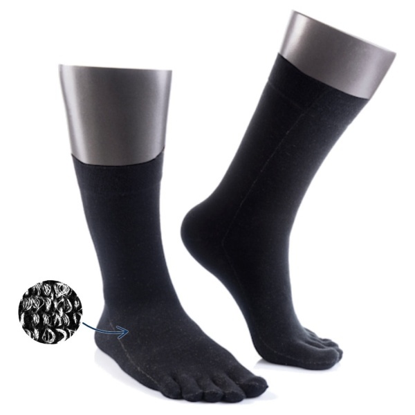 Calze diabetici con le dita BonnySilver 116 con 13% Filo d'Argento