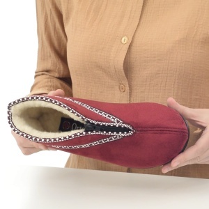 Pantofole ortopediche, invernali, vera lana, OrtoMed, 803-T70 bordeaux