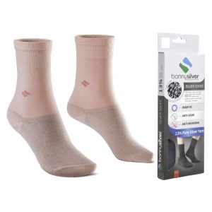 Calzini per diabetici con filo d'Argento puro 13% BonnySilver 112K rosa