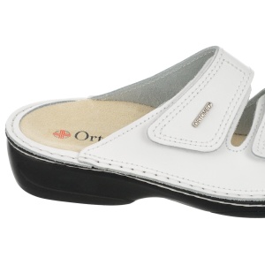 Ciabatte ortopediche, in vera pelle, da donna, OrtoMed 3700-P120 bianche