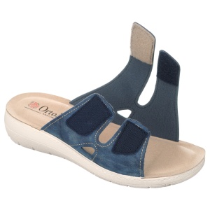 Ciabatte ortopediche, a strappo,da donna, OrtoMed 2614-N17 blu