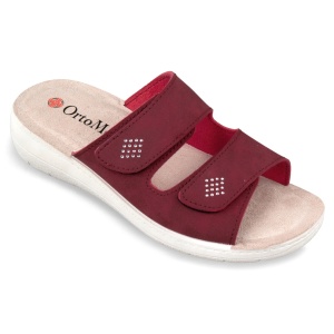 Ciabatte ortopediche, a strappo, da donna, OrtoMed 2622-N16 bordo