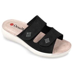 Ciabatte ortopediche, a strappo, da donna, OrtoMed 2622-N18-B nere