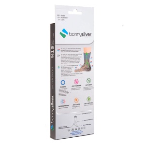 Calze con le dita BonnySilver 116 con 13% Filo d'Argento - Nero , Antibatterici e Termoregolatori, Ideali per Piedi Sensibili e Diabetici