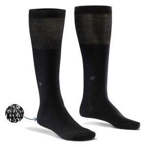 Calze lunghe, diabetici con filo d'Argento puro 25% BonnySilver 114 nero