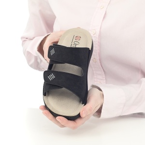 Ciabatte ortopediche, in eco pelle, da donna, OrtoMed 2622-N18 nere