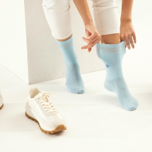 Calzini per diabetici con filo d'Argento puro 13% BonnySilver 112K azzurro
