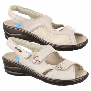 Sandali ortopedici donna, per Alluce Valgo, in vera pelle, Dina beige