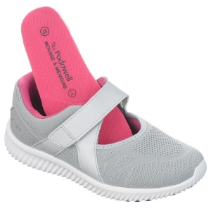 Scarpe sportive ortopediche, da donna, PodoWell Valba grigio, Memory Foam