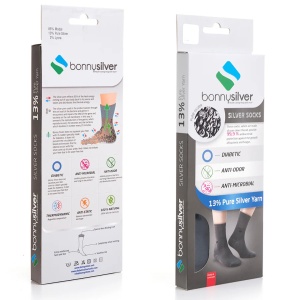 Calzini per diabetici con filo d'Argento puro 13% BonnySilver 212 antracite