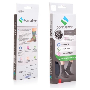Calze diabetici con filo d'Argento puro 22% BonnySilver 111 nero