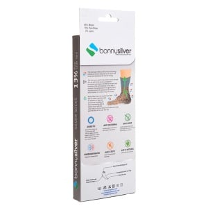 Calzini BonnySilver 113 con 13% Filo d'Argento - Nero, Antibatterici e Termoregolatori, Ideali per Piedi Sensibili e Diabetici