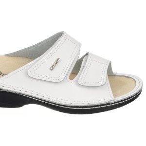 Ciabatte ortopediche, in vera pelle, da donna, OrtoMed 3700-P120 bianche