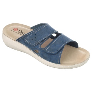 Ciabatte ortopediche, a strappo,da donna, OrtoMed 2614-N17 blu