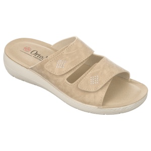 Ciabatte ortopediche, a strappo, da donna, OrtoMed 2622-N13 beige