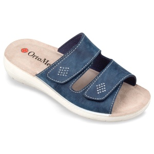 Ciabatte ortopediche, a strappo,da donna, OrtoMed 2622-N17 blu