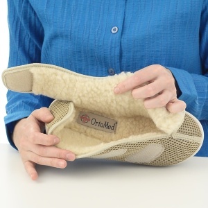 Scarpe invernali, per piedi gonfi, OrtoMed 8051-T22 beige